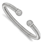 Load image into Gallery viewer, Leslie&#39;s Sterling Silver &amp; Rhodium CZ Textured Cuff BangleQLF903
