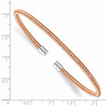Load image into Gallery viewer, Leslie&#39;s Sterling Silver Rose Rhodium Textured Cuff BangleQLF904
