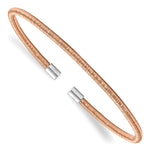 Load image into Gallery viewer, Leslie&#39;s Sterling Silver Rose Rhodium Textured Cuff BangleQLF904
