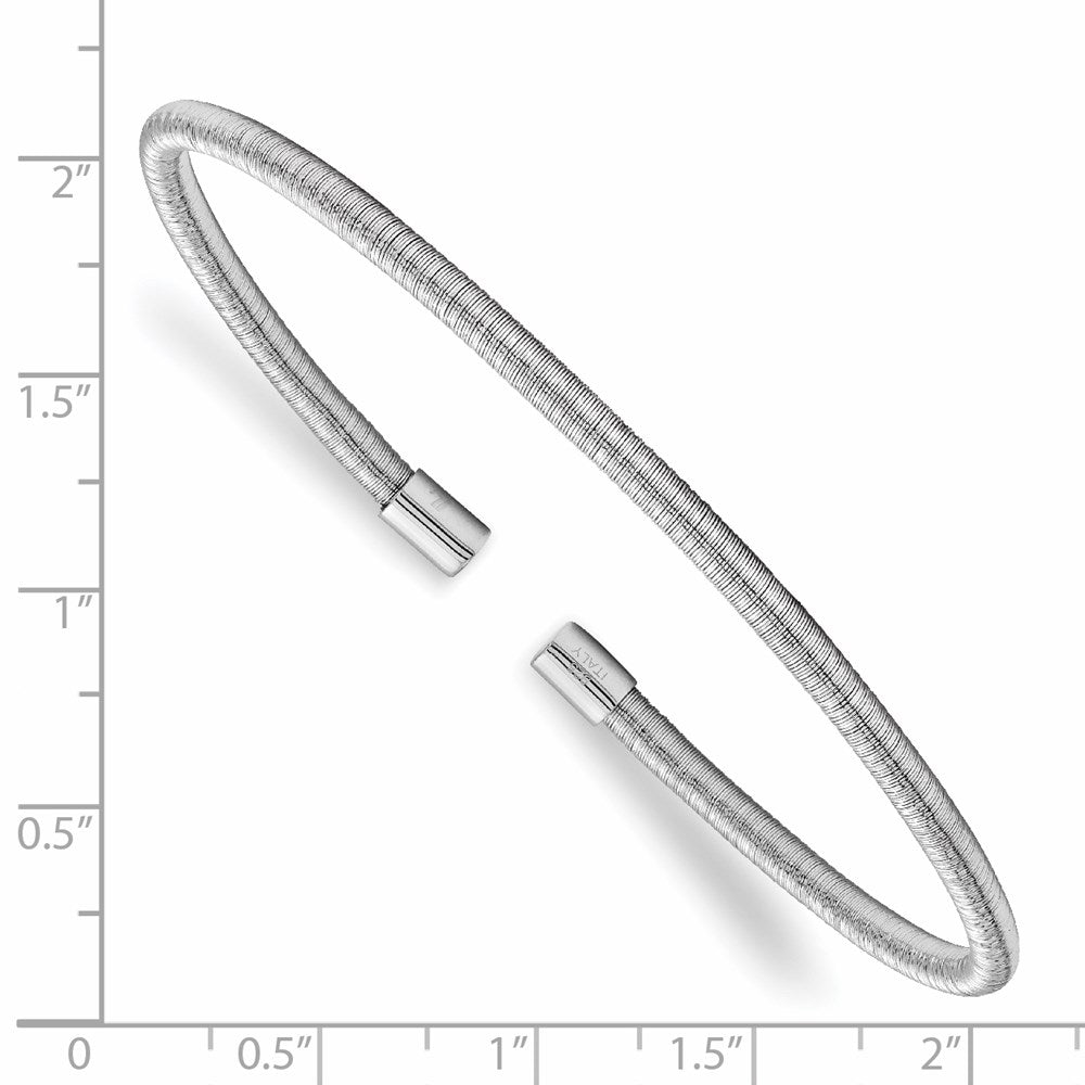 Leslie's Sterling Silver Rhodium Textured Cuff BangleQLF905