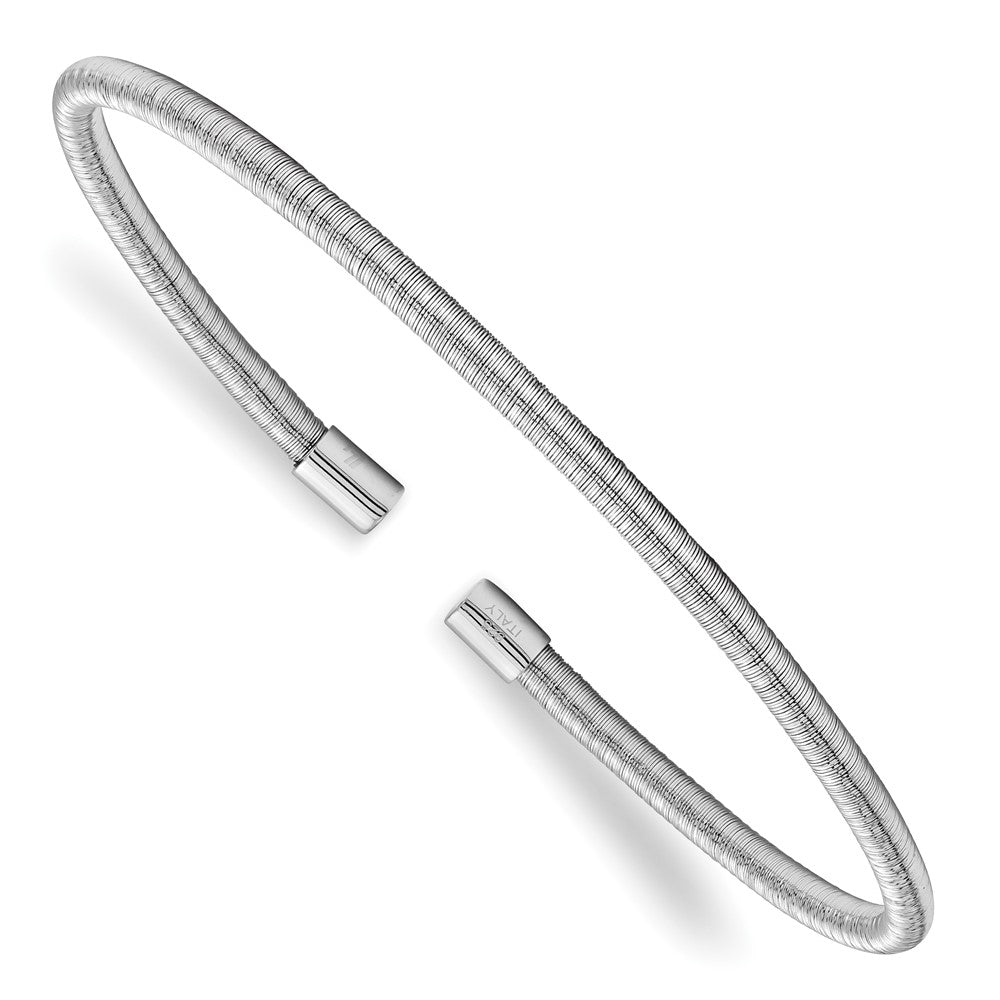 Leslie's Sterling Silver Rhodium Textured Cuff BangleQLF905
