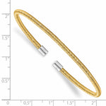 Load image into Gallery viewer, Leslie&#39;s Sterling Silver Yellow Rhodium Textured Cuff BangleQLF906
