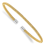 Load image into Gallery viewer, Leslie&#39;s Sterling Silver Yellow Rhodium Textured Cuff BangleQLF906
