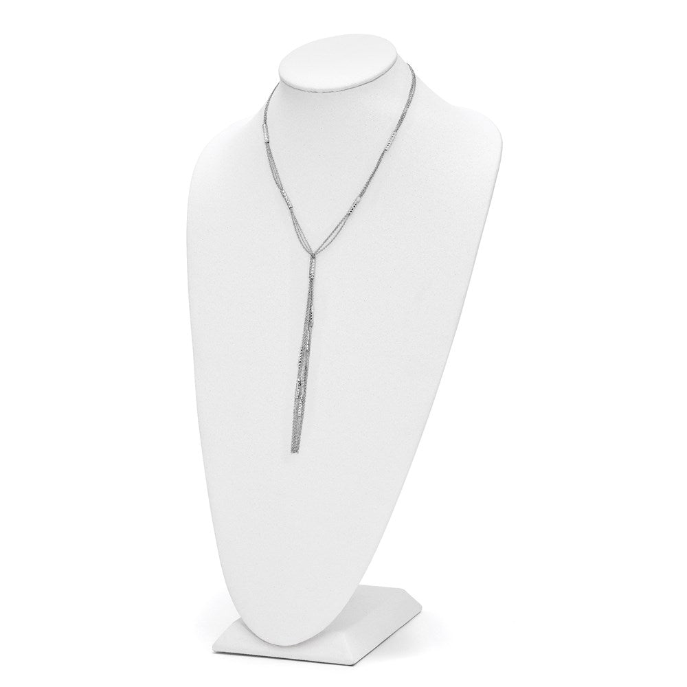 Leslie's Sterling Silver Polished & Textured Fancy NecklaceQLF912-18