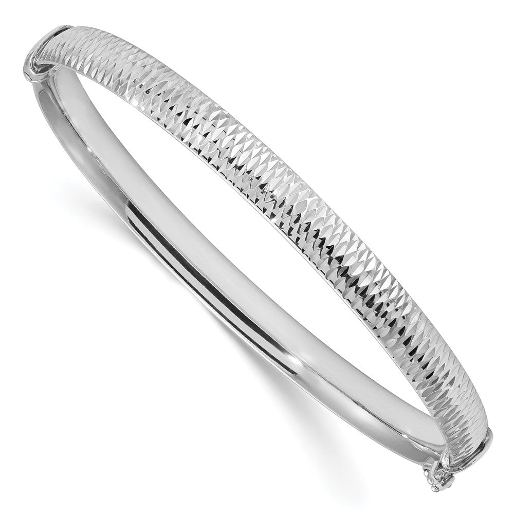 Leslie's Sterling Silver Polished & Textured BangleQLF921