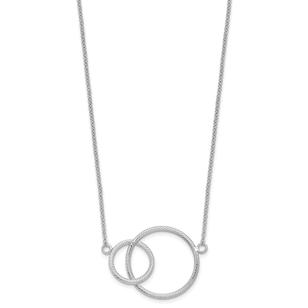 Leslie's Sterling Silver Rhodium Intertwined Circles w/2 in ext. NecklaceQLF927-18