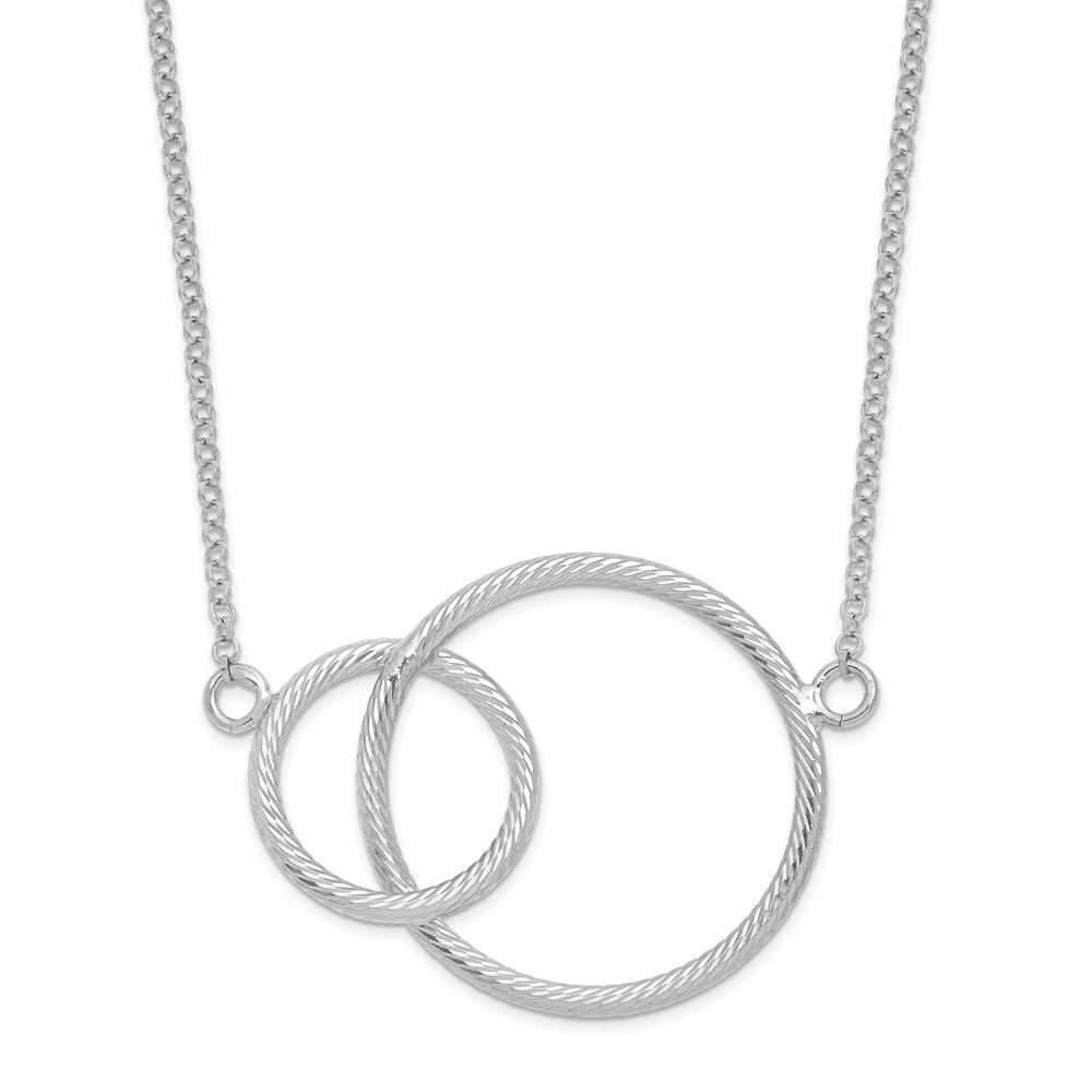 Leslie's Sterling Silver Rhodium Intertwined Circles w/2 in ext. NecklaceQLF927-18