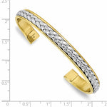 Load image into Gallery viewer, Leslie&#39;s Sterling Silver Gold-tone Polished Cuff BangleQLF937
