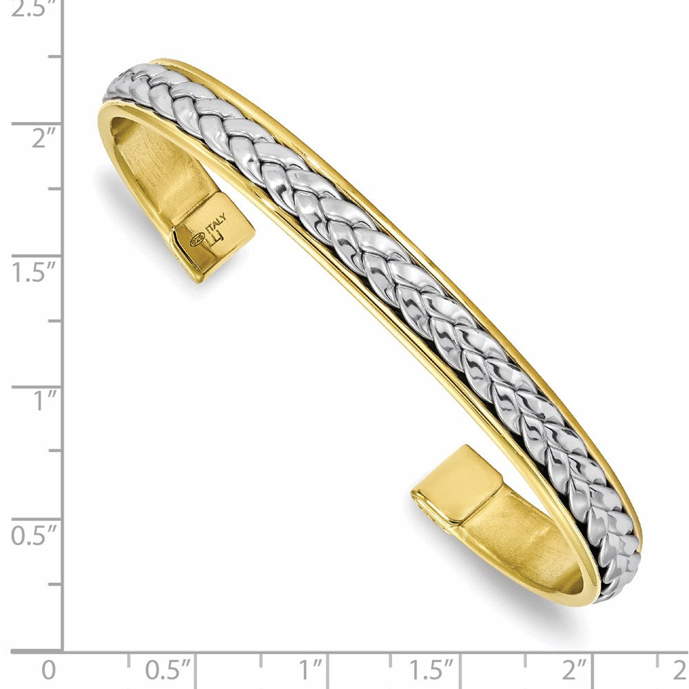 Leslie's Sterling Silver Gold-tone Polished Cuff BangleQLF937