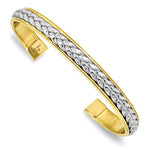 Load image into Gallery viewer, Leslie&#39;s Sterling Silver Gold-tone Polished Cuff BangleQLF937
