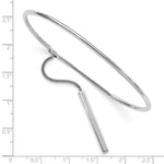 Load image into Gallery viewer, Leslie&#39;s Sterling Silver Polished Flexible w/Dangle Chain Slip-On BangleQLF939
