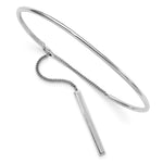 Load image into Gallery viewer, Leslie&#39;s Sterling Silver Polished Flexible w/Dangle Chain Slip-On BangleQLF939

