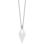 Load image into Gallery viewer, Leslie&#39;s Sterling Silver Crystal Diamond Shape w/1 in ext. NecklaceQLF945-16.5
