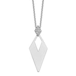Load image into Gallery viewer, Leslie&#39;s Sterling Silver Crystal Diamond Shape w/1 in ext. NecklaceQLF945-16.5
