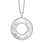 Load image into Gallery viewer, Leslie&#39;s Sterling Silver Mother of Pearl Circle Pendant NecklaceQLF950-23.5
