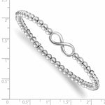 Load image into Gallery viewer, Leslie&#39;s Sterling Silver Beaded Infinity Polished Stretch BraceletQLF955
