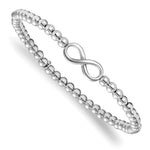 Load image into Gallery viewer, Leslie&#39;s Sterling Silver Beaded Infinity Polished Stretch BraceletQLF955
