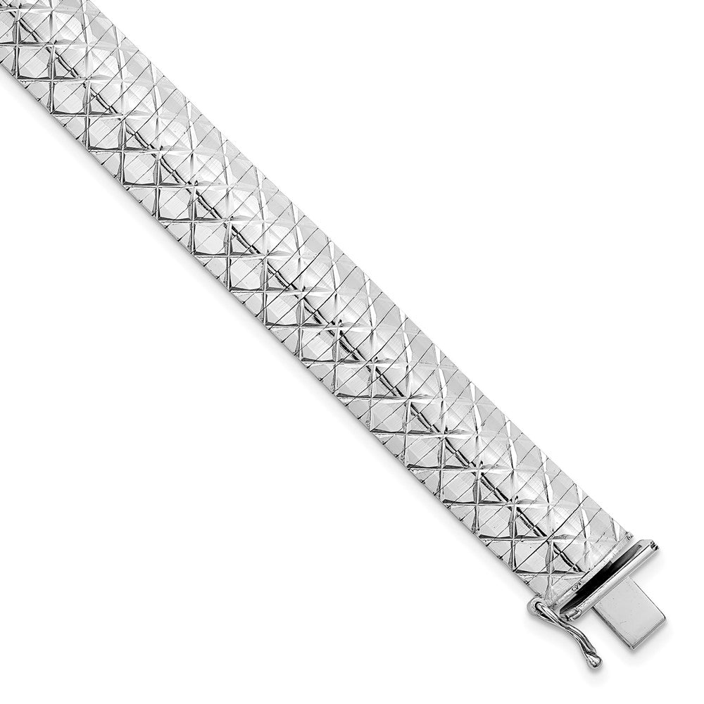 Leslie's Sterling Silver Textured Curved BraceletQLF956-7.5