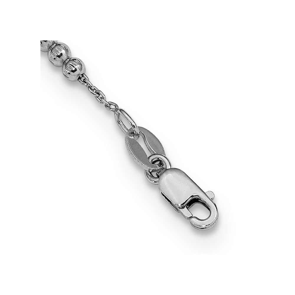 Leslie's Sterling Silver Polished D/C Beaded NecklaceQLF959-18