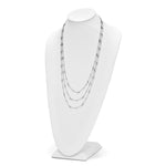 Load image into Gallery viewer, Leslie&#39;s Sterling Silver Polished Adjustable 3-Strand NecklaceQLF960
