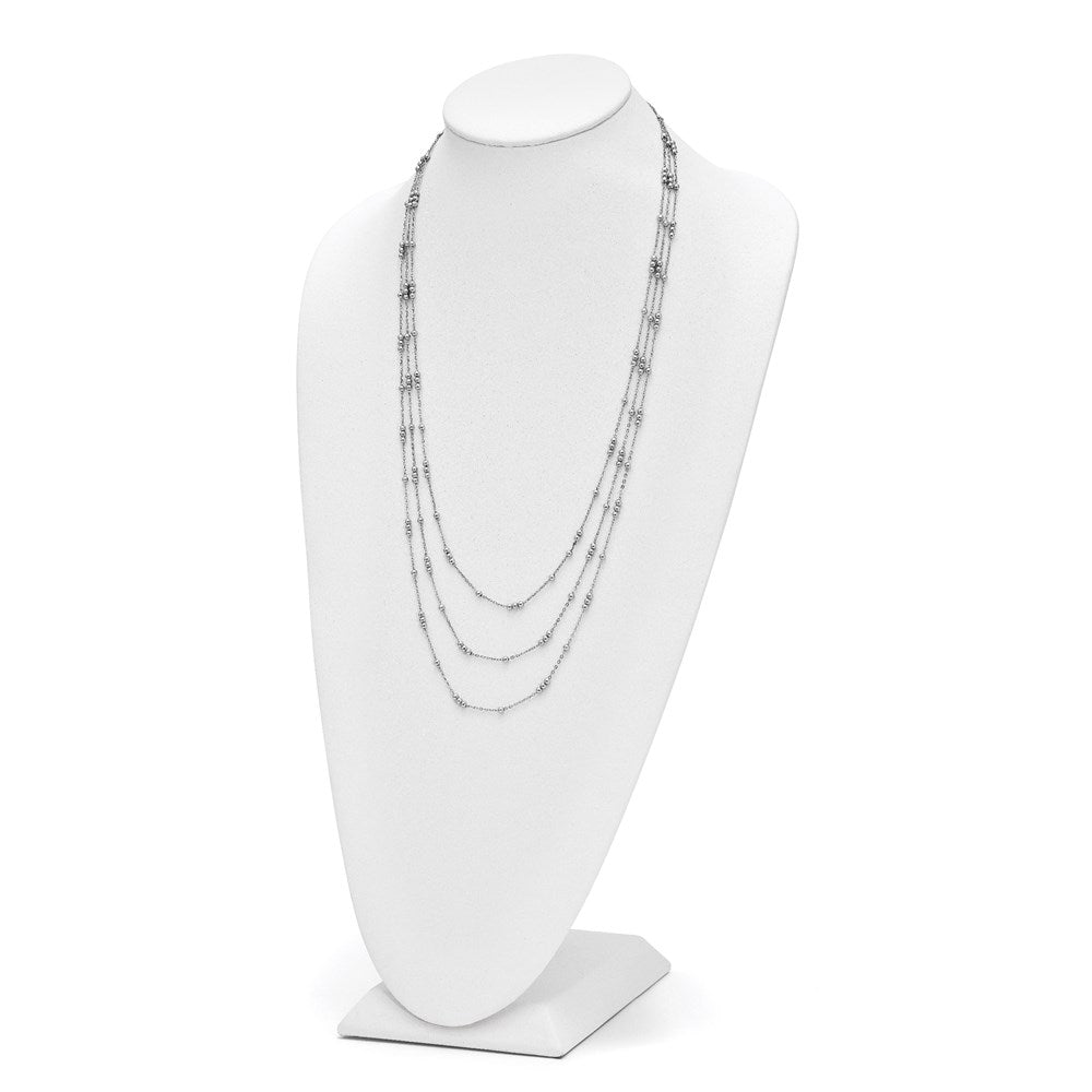 Leslie's Sterling Silver Polished Adjustable 3-Strand NecklaceQLF960