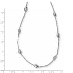 Load image into Gallery viewer, Leslie&#39;s Sterling Silver Polished &amp; Textured Beaded w/2 in ext. NecklaceQLF962-20
