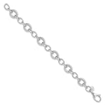 Load image into Gallery viewer, Leslie&#39;s Sterling Silver Polished &amp; Textured Fancy Link BraceletQLF968-7.5
