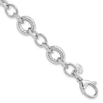 Load image into Gallery viewer, Leslie&#39;s Sterling Silver Polished &amp; Textured Fancy Link BraceletQLF968-7.5
