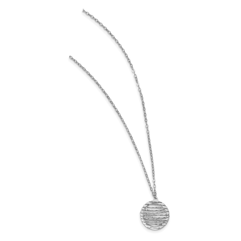 Leslie's Sterling Silver Polished D/C Open Center w/1 in ext. NecklaceQLF976-18