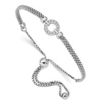 Load image into Gallery viewer, Leslie&#39;s Sterling Silver Polished CZ Adjustable BraceletQLF980
