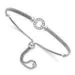 Load image into Gallery viewer, Leslie&#39;s Sterling Silver Polished CZ Adjustable BraceletQLF980
