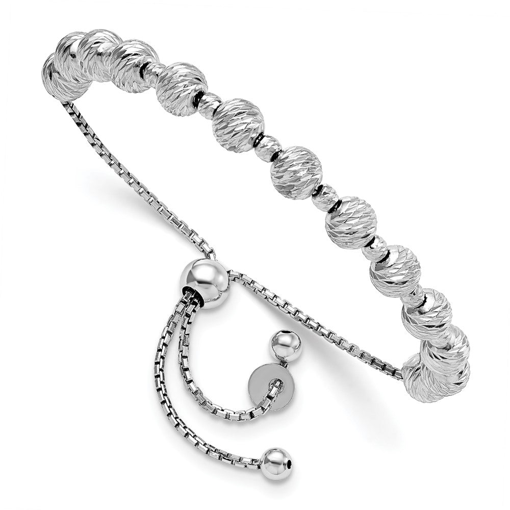 Leslie's Sterling Silver Polished D/C Adjustable BraceletQLF982