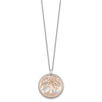 Load image into Gallery viewer, Leslie&#39;s Sterling Silver &amp; Rose-tone MOP Tree of Life w/1in ext. NecklaceQLF998-17.5
