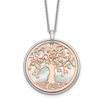 Load image into Gallery viewer, Leslie&#39;s Sterling Silver &amp; Rose-tone MOP Tree of Life w/1in ext. NecklaceQLF998-17.5
