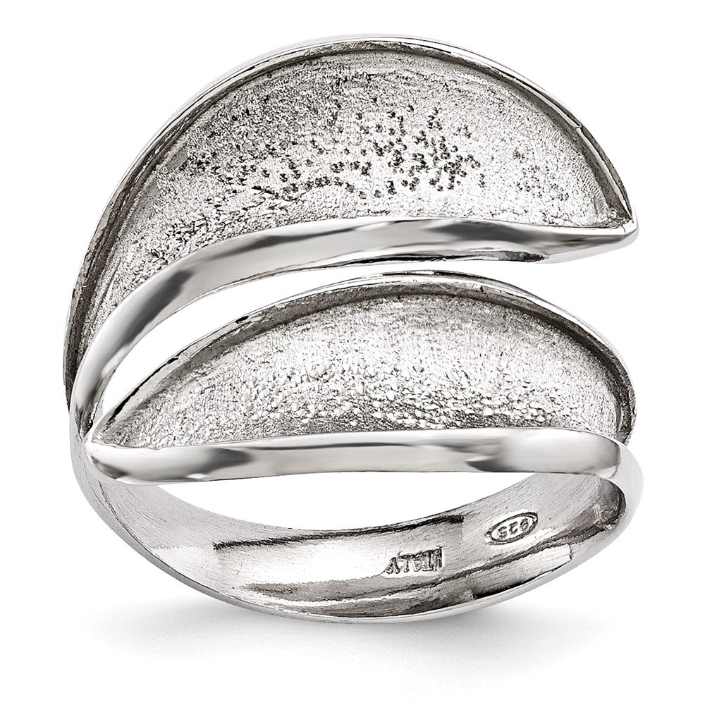 Leslie's Sterling Silver Radiant Essence Adjustable Textured RingQLR111