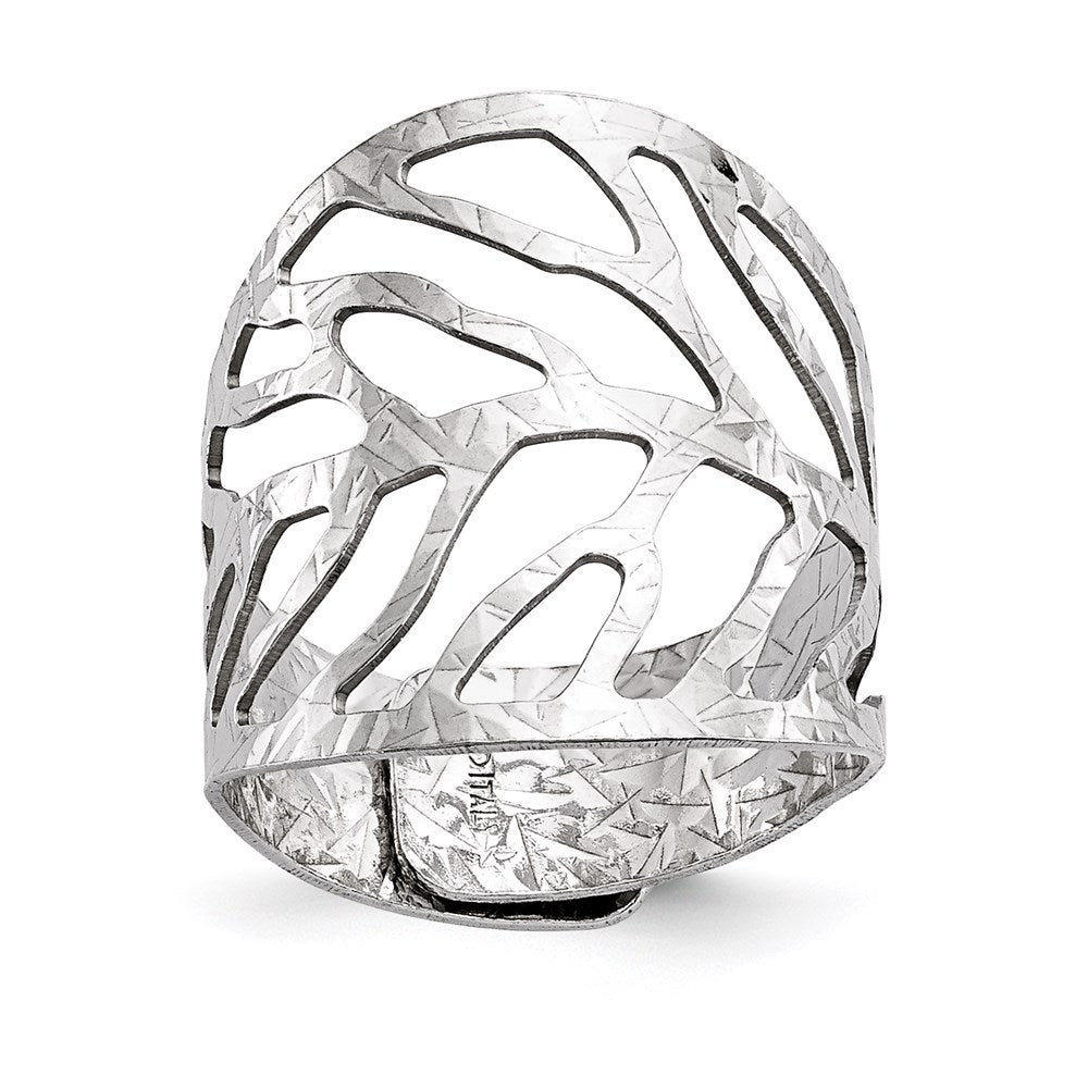 Leslie's Sterling Silver Rhodium-Plated Adjustable RingQLR112