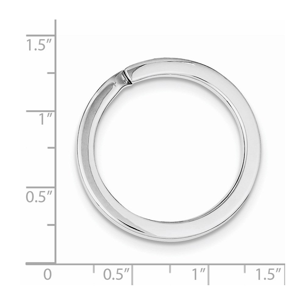 Sterling Silver Rhodium-plated Medium Key RingQQ461