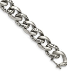 Load image into Gallery viewer, Stainless Steel Antiqued &amp; Polished Links 8.5in BraceletSRB1041-8.5
