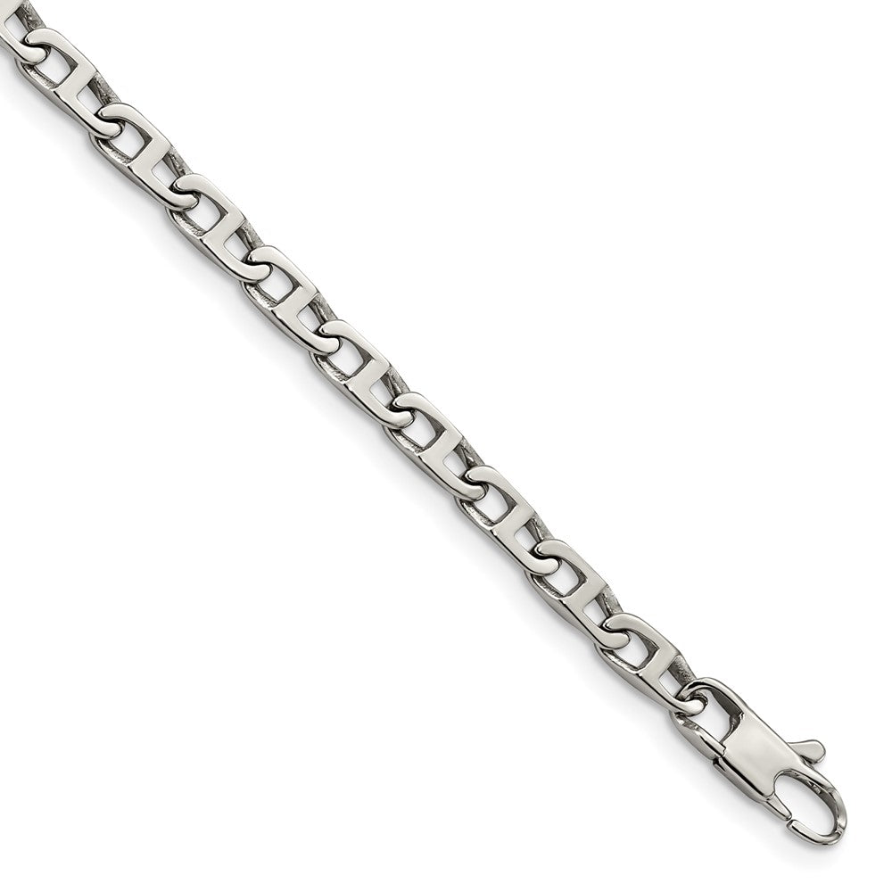 Stainless Steel Polished Oval Links 7.75in BraceletSRB1044-7.75