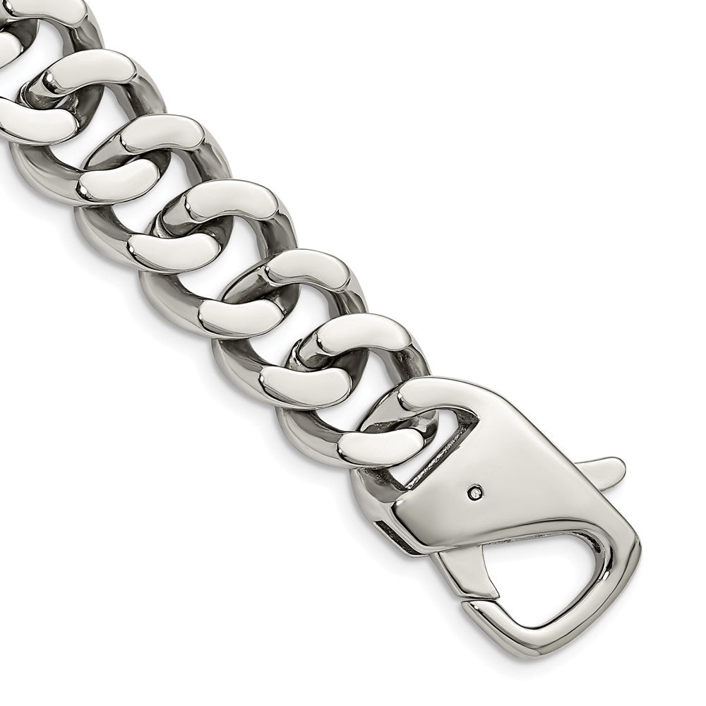 Stainless Steel Polished Heavy Link 8.5in BraceletSRB1048-8.5