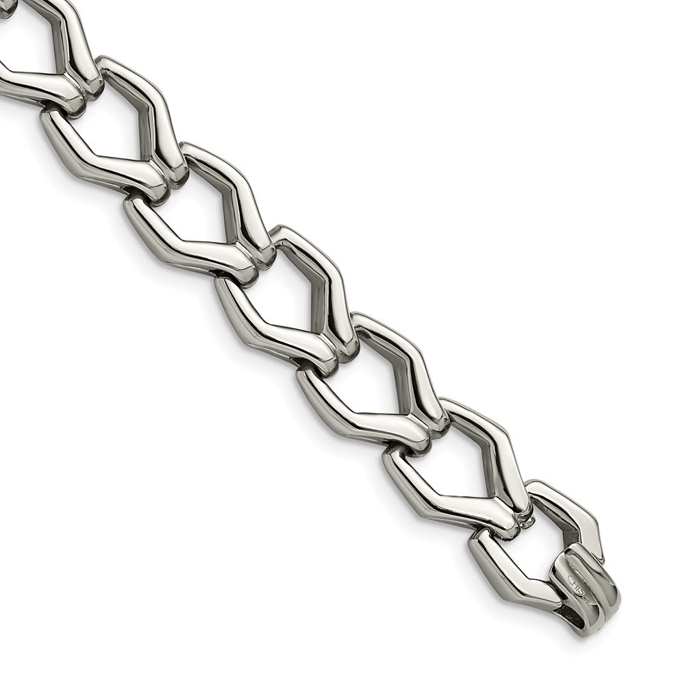 Stainless Steel Polished Fancy Link 8.5 BraceletSRB1057-8.5