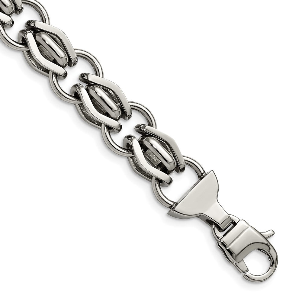 Stainless Steel Polished Fancy Link 8.75in BraceletSRB1066-8.75