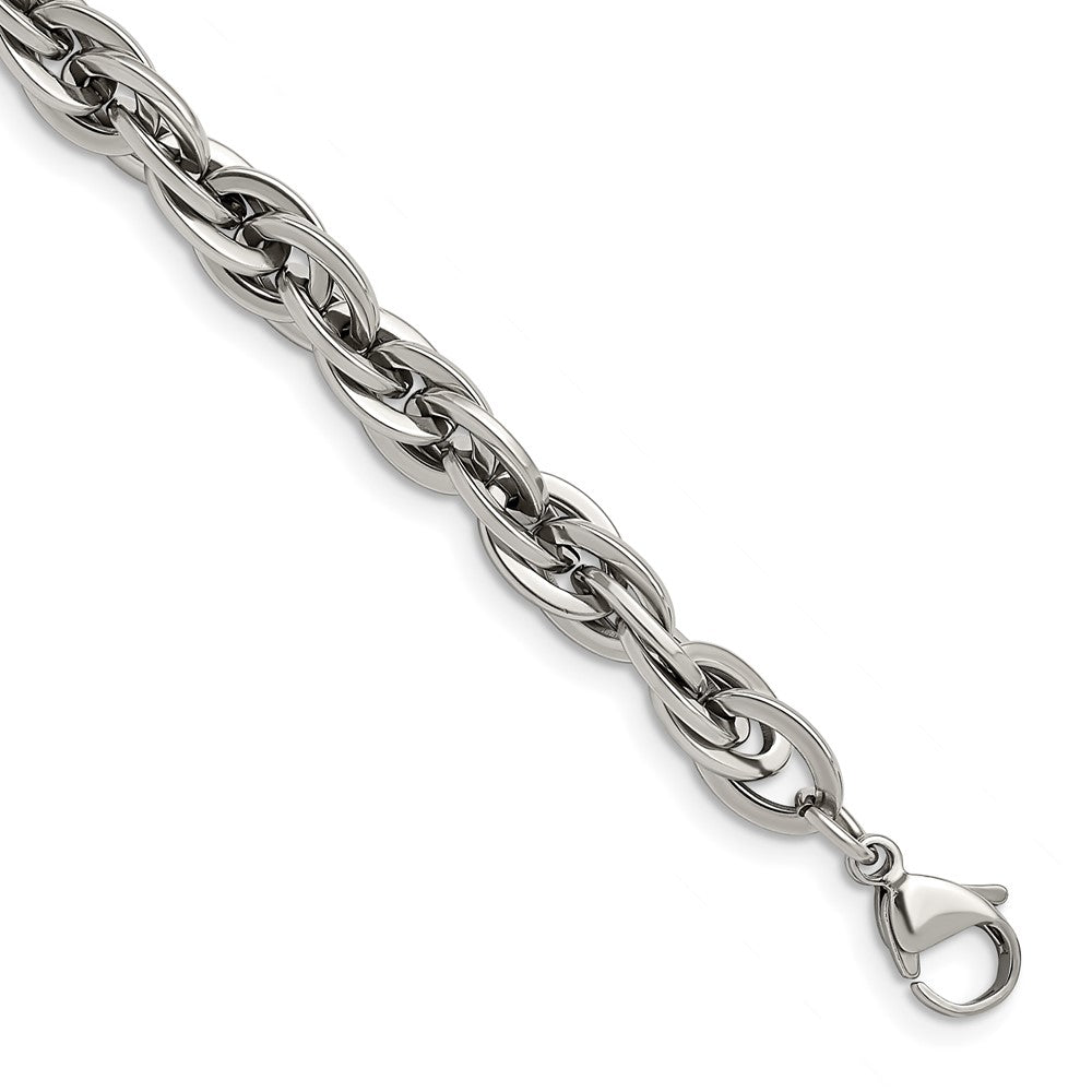 Stainless Steel Oval Links 8in BraceletSRB1097-8.25