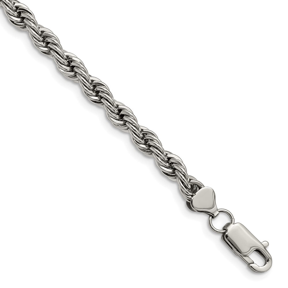 Stainless Steel Polished 6mm Rope BraceletSRB1190-8.5