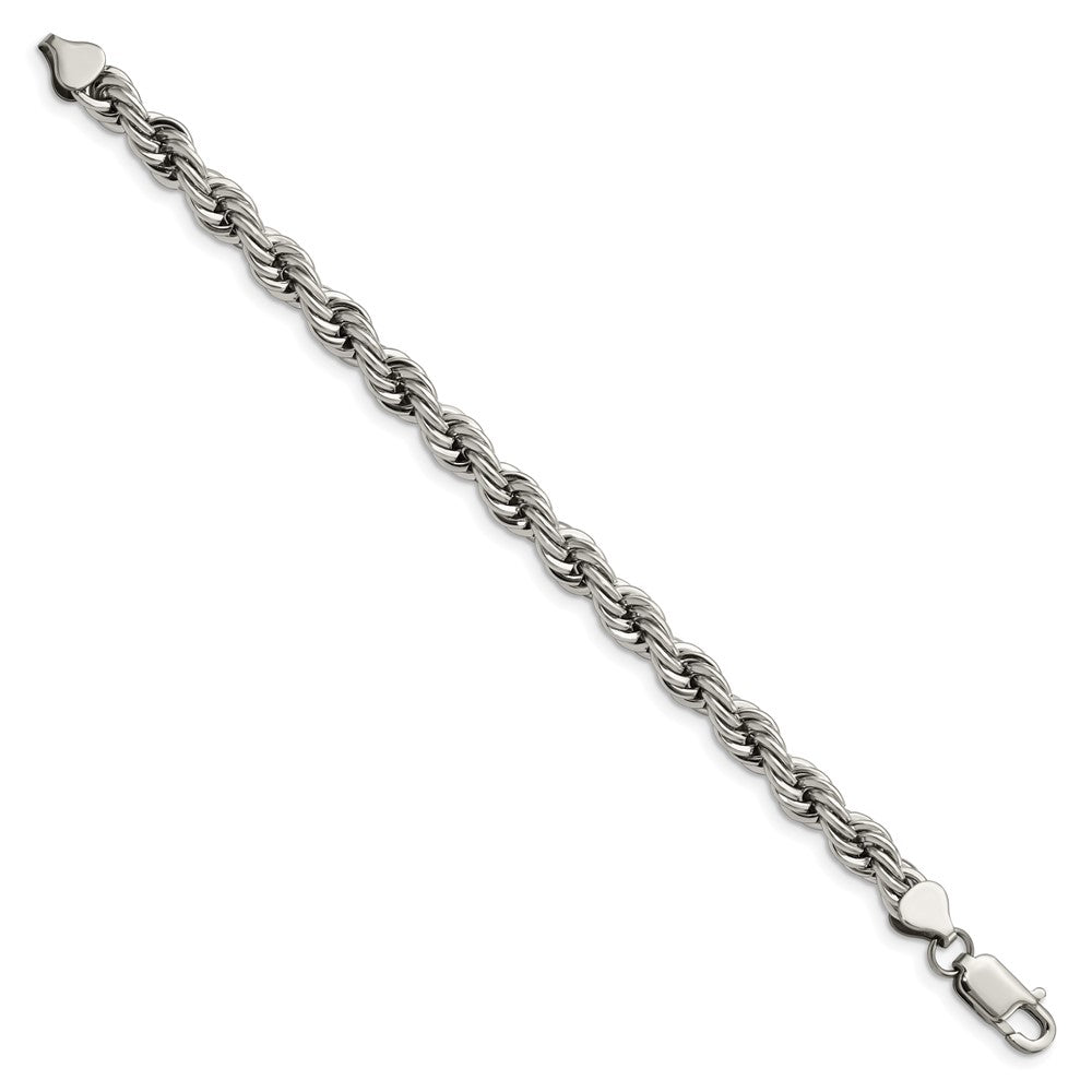 Stainless Steel Polished 7mm Rope BraceletSRB1191-7.25