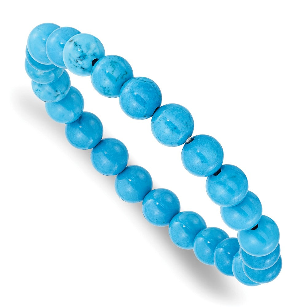 Dyed Howlite Turquoise Color Stretch BraceletSRB1306