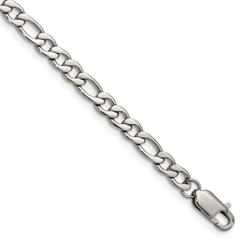 Stainless Steel Polished Figaro 9 inch BraceletSRB1806-9