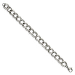 Load image into Gallery viewer, Stainless Steel Polished and Textured 8 inch Link BraceletSRB1839-8
