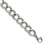 Load image into Gallery viewer, Stainless Steel Polished and Textured 8 inch Link BraceletSRB1839-8
