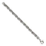 Load image into Gallery viewer, Stainless Steel Polished Textured Fancy Rope 8in BraceletSRB2317-8
